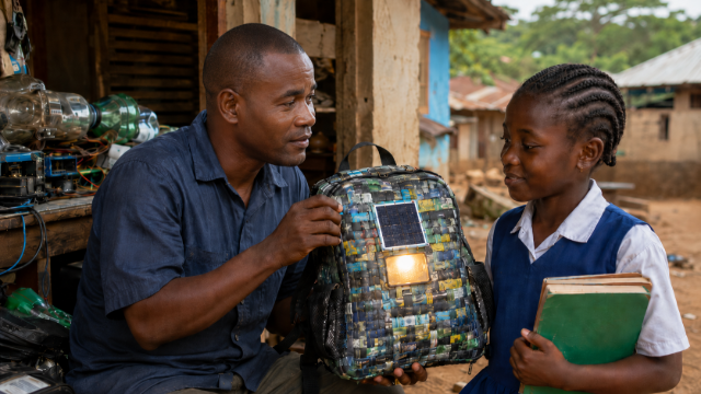 Nhà sáng chế Sierra Leone làm cặp phát sáng từ rác thải tái chế